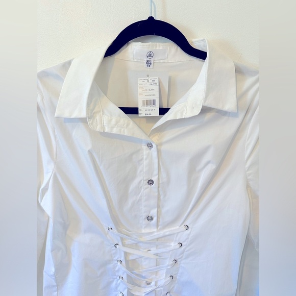 NWT Missguided White Lace Up Corset Waist Mini Dress Blouse Tunic 8 M - Picture 10 of 11